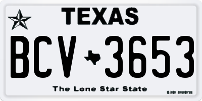 TX license plate BCV3653