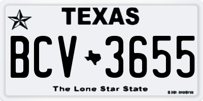 TX license plate BCV3655