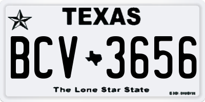TX license plate BCV3656