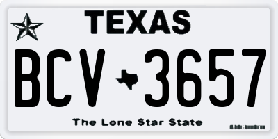 TX license plate BCV3657