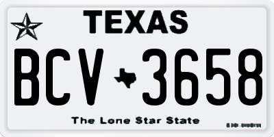 TX license plate BCV3658