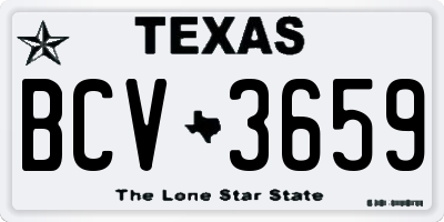 TX license plate BCV3659