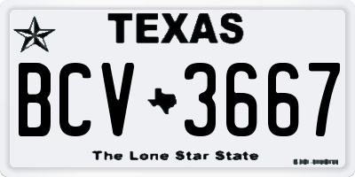 TX license plate BCV3667