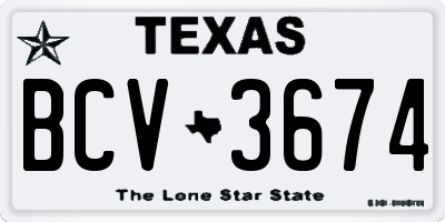 TX license plate BCV3674