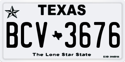 TX license plate BCV3676
