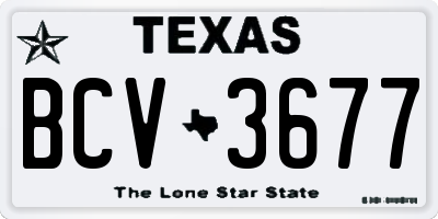 TX license plate BCV3677