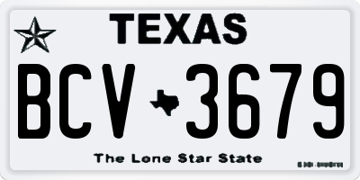 TX license plate BCV3679
