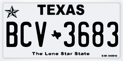 TX license plate BCV3683
