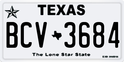 TX license plate BCV3684