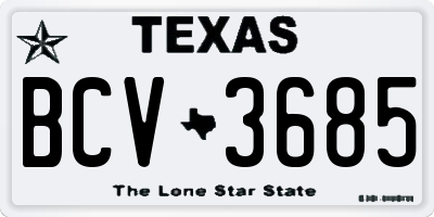 TX license plate BCV3685