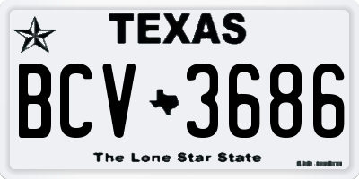 TX license plate BCV3686