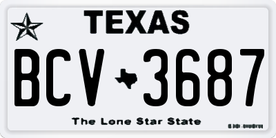 TX license plate BCV3687