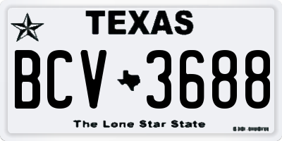 TX license plate BCV3688
