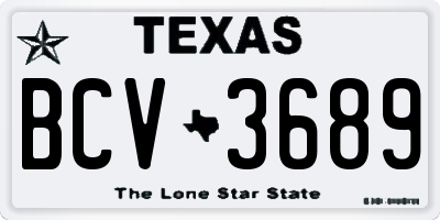 TX license plate BCV3689