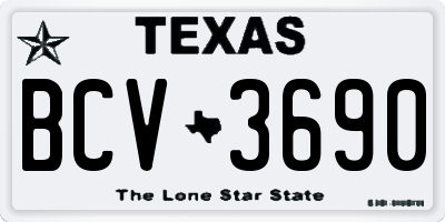 TX license plate BCV3690