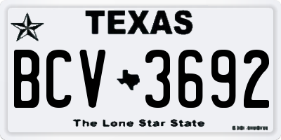 TX license plate BCV3692