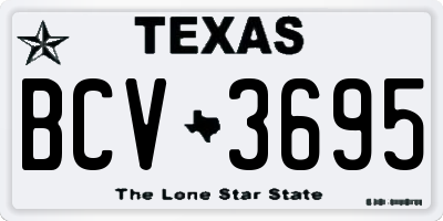 TX license plate BCV3695