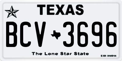 TX license plate BCV3696