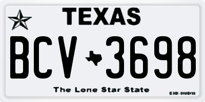 TX license plate BCV3698
