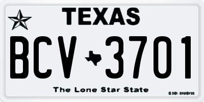 TX license plate BCV3701
