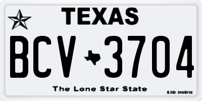 TX license plate BCV3704