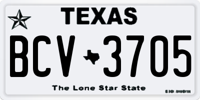 TX license plate BCV3705