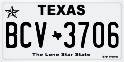 TX license plate BCV3706