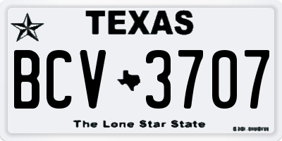 TX license plate BCV3707