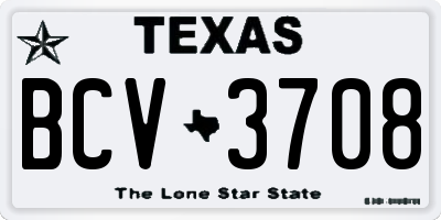 TX license plate BCV3708