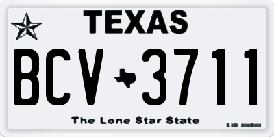 TX license plate BCV3711