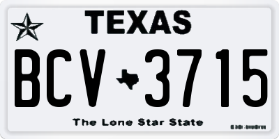 TX license plate BCV3715