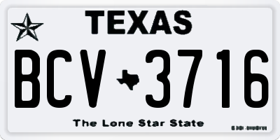 TX license plate BCV3716