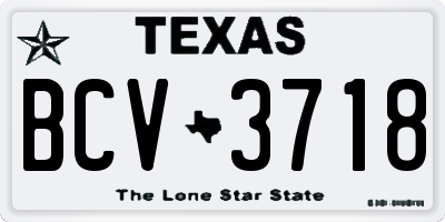 TX license plate BCV3718