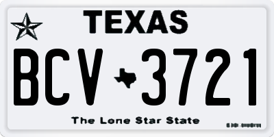 TX license plate BCV3721