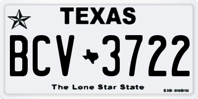TX license plate BCV3722