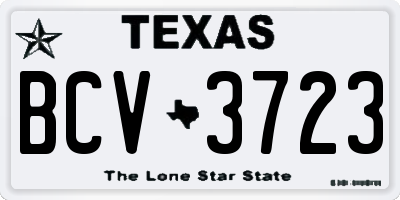 TX license plate BCV3723