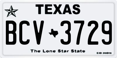 TX license plate BCV3729