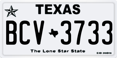TX license plate BCV3733
