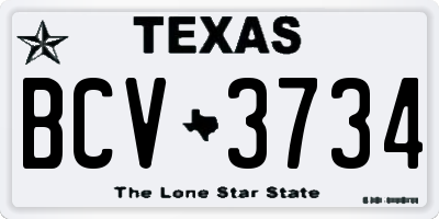 TX license plate BCV3734