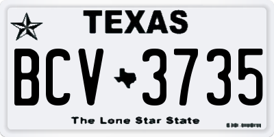 TX license plate BCV3735
