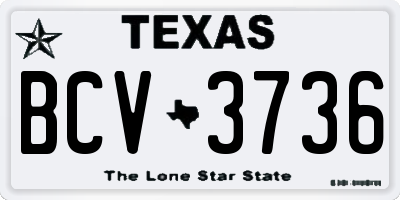 TX license plate BCV3736