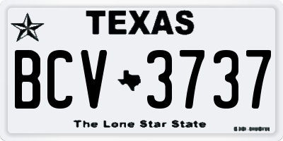 TX license plate BCV3737