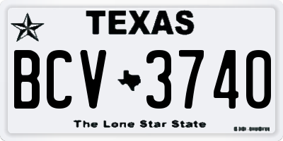 TX license plate BCV3740