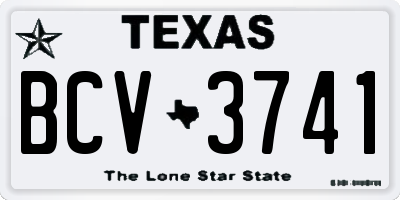 TX license plate BCV3741