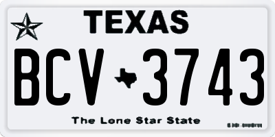 TX license plate BCV3743
