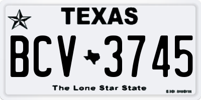 TX license plate BCV3745