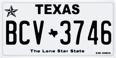 TX license plate BCV3746