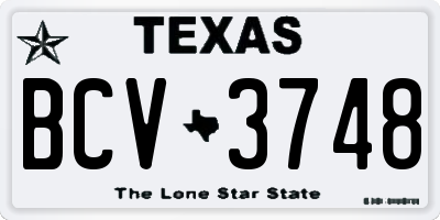 TX license plate BCV3748