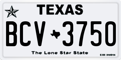 TX license plate BCV3750