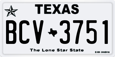 TX license plate BCV3751